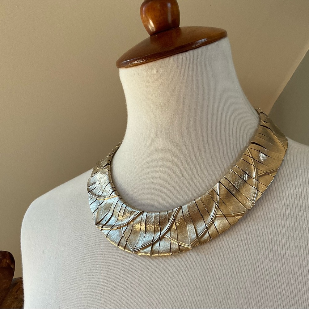 Les Bernard Egyptian Revival Gold Collar